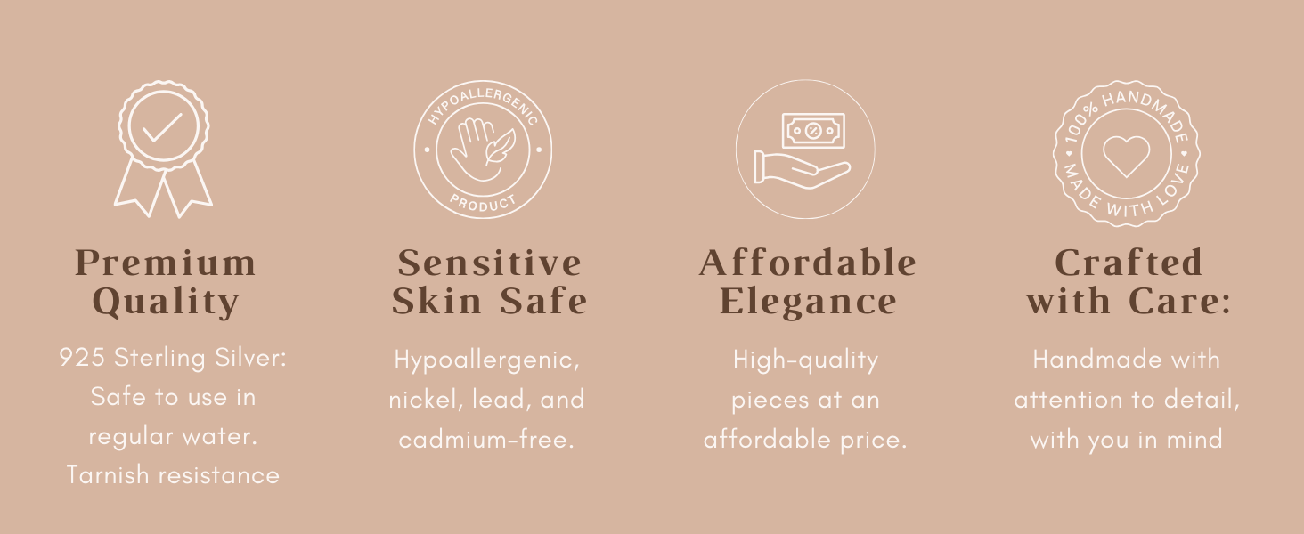 Annika Bella values of high quality hypoallergenic and handmade jewelry