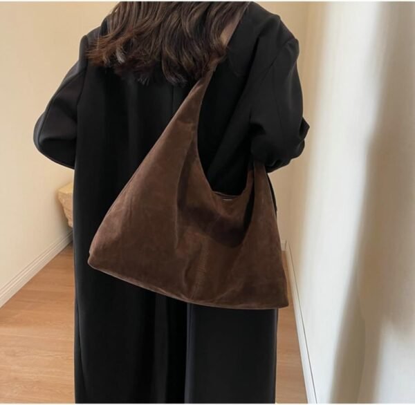 Trendy Suede Crescent Shoulder Bag Women Tote Bag Satchels Crossbody Purse Top-handle Travel College Work Tote Handbag