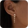 Gold Dangle Earrings for Women,Christmas Gifts Jewelry Dainty Earring 14K Gold Plated Drop Earrings for Women Trendy Hypoallergenic CZ Dangling Earring