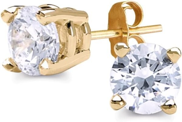 Certified Lab Grown Diamond Stud Earrings 1/2 to 3 cttw (F-G Color, VS2-SI1 Clarity) 14kt Yellow or White Gold