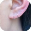 Small Gold or Sterling Silver Huggie Hoop Earrings for Women Cartilage Nose Helix Tragus