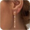 Gold Dangle Earrings for Women,Christmas Gifts Jewelry Dainty Earring 14K Gold Plated Drop Earrings for Women Trendy Hypoallergenic CZ Dangling Earring