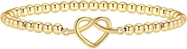 Gold Bracelets for Women 14K Gold Beaded Bracelets Stackable Bracelets for Women Gold Charm Bracelet Non Tarnish Gold Jewelry for Women Trendy