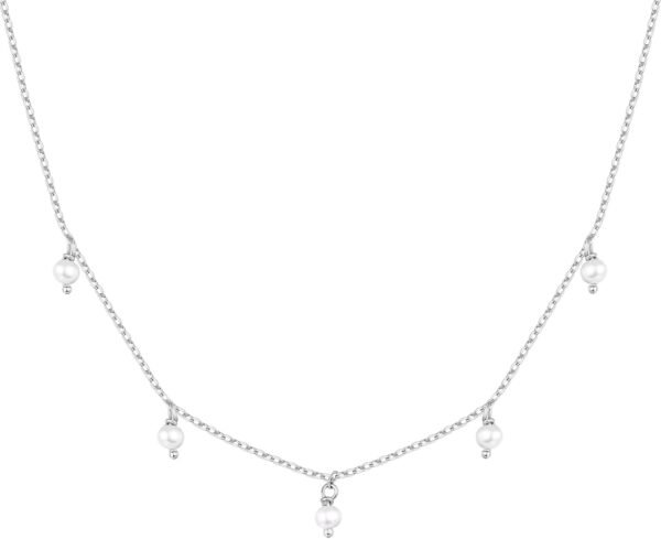 14K Gold Plated Station Necklace - Simulated Diamond Layering Necklaces - Womens CZ Chain