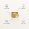 18K Gold-Plated Hammered Ring For Women | Textured Ring | Rings | Thick Stacking Gold Rings | Chunky Gold Ring | Size 6-8