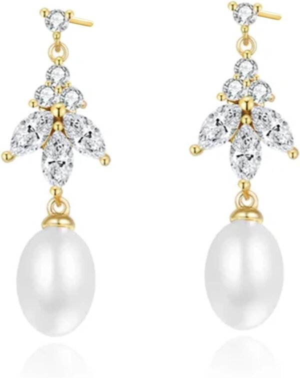 Gold Dangle Earrings for Women,Christmas Gifts Jewelry Dainty Earring 14K Gold Plated Drop Earrings for Women Trendy Hypoallergenic CZ Dangling Earring