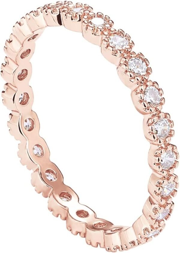 14K Gold Plated Rings Cubic Zirconia Band | Gold Rings for Women