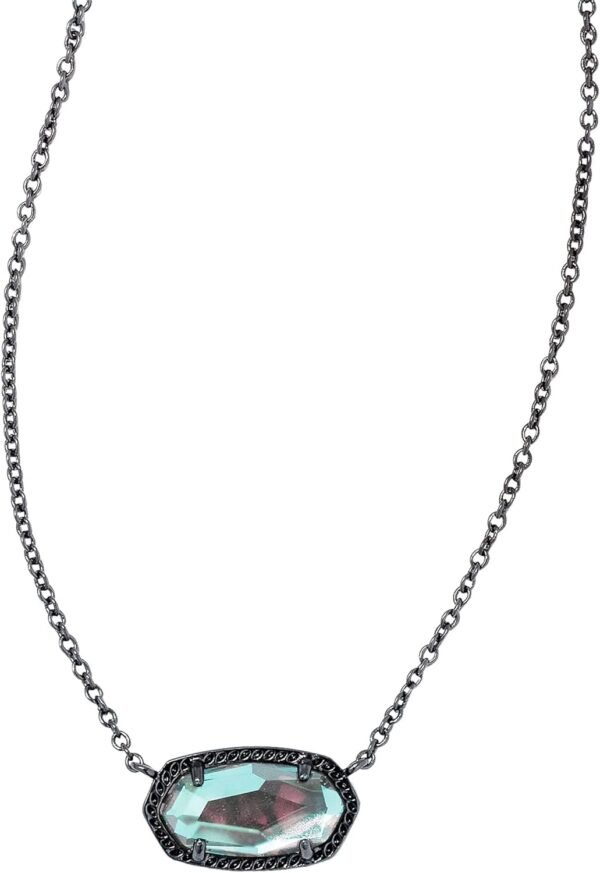 Oval Pendant Necklace in Red White and Blue Star Illusion and Gold