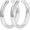 61AjL57UmHL._AC_SL1500 4mm Thick Gold Chunky Earrings Steling Silver Post Hoops Earrings For Women Hollow Tube Hoops Earrings Thick Gold Hoop Earrings Hypoallergenic Lightweight Gold Hoop Large Earrings 20/30/40/50/60MM