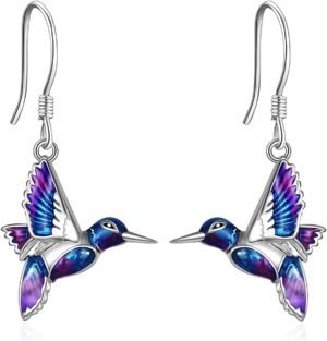 Hummingbird Earrings Bird Dangle 925 Sterling Silver Jewelry Gifts for Women