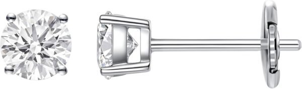 LAB-GROWN Round Cut Diamond Earrings 4 Prong (D-F Color, VS Clarity) Diamond Stud Earrings for Women, Elegant Stud Earrings