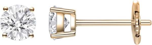 LAB-GROWN Round Cut Diamond Earrings 4 Prong (D-F Color, VS Clarity) Diamond Stud Earrings for Women, Elegant Stud Earrings