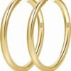 61QEZxojuzL._AC_SL1500 4mm Thick Gold Chunky Earrings Steling Silver Post Hoops Earrings For Women Hollow Tube Hoops Earrings Thick Gold Hoop Earrings Hypoallergenic Lightweight Gold Hoop Large Earrings 20/30/40/50/60MM
