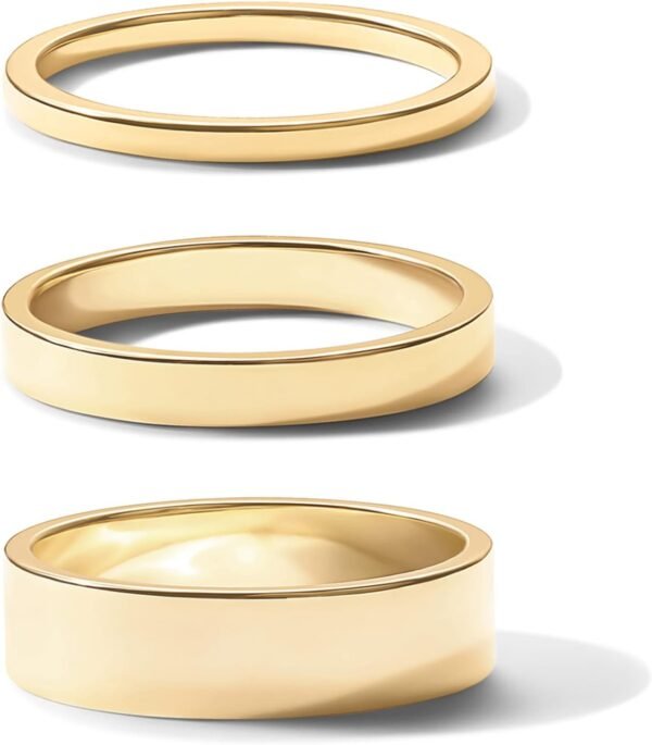 18K Gold Plated 3 Rings Set | Gold Stacking Rings for Women | Stacking Ring Set