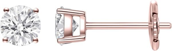 LAB-GROWN Round Cut Diamond Earrings 4 Prong (D-F Color, VS Clarity) Diamond Stud Earrings for Women, Elegant Stud Earrings