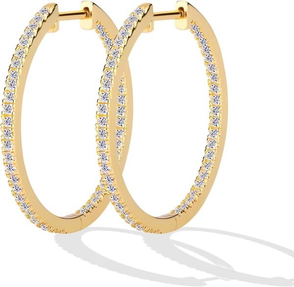 14K Gold Plated Small Hoop Earrings for Women,Hypoallergenic Hoop Earrings with Cubic Zirconia Trendy Lightweight Cartilage Gold Hoops Earrings for Women