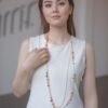 61UfdZbc16L._AC_SL1500 Boho Gold Long Necklaces for Women Natural Stone Beaded Layered Long Necklace Mothers Day Gifts Dainty Flower Costume Jewelry for Women