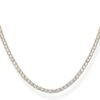 14K Gold Plated 3mm Simulated Diamond Tennis Necklace – Chunky Long Necklace for Women – Sizes 16" and 18"