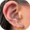 Small Gold or Sterling Silver Huggie Hoop Earrings for Women Cartilage Nose Helix Tragus