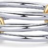 14K Gold Plated Interlocked Stackable Rings for Women - Statement Mixed Metals Multi Ring Stack - Cubic Zirconia Two-Toned Connected Bands Stacking Jewelry