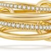 Stackable Rings for Women Non Tarnish, Dainty Cubic Zirconia Multi Ring 18K Gold Plated, Statement Rings Stacking Rings Jewelry