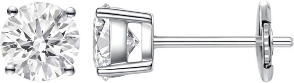 LAB-GROWN Round Cut Diamond Earrings 4 Prong (D-F Color, VS Clarity) Diamond Stud Earrings for Women, Elegant Stud Earrings