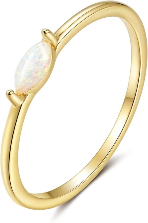 14K Gold Plated Signet Rings for Women Non Tarnish 925 Sterling Silver Dainty Stackable Gold Ring, Waterproof Engraved Flower Thin Band Unique Everyday Jewelry Gift