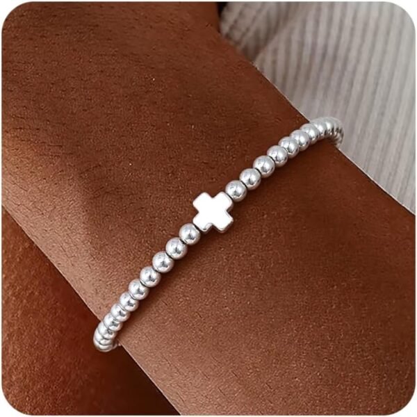 Gold Bracelets for Women 14K Gold Beaded Bracelets Stackable Bracelets for Women Gold Charm Bracelet Non Tarnish Gold Jewelry for Women Trendy