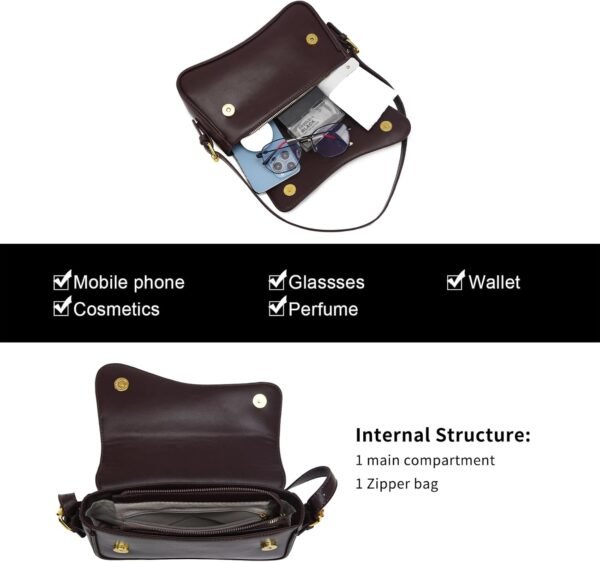 PU Leather Tote Bag for Women with 2 Removable Straps and Zipper Closure