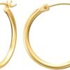 Gold Hoop Earrings for Women 14K Real Gold Plated Hoops with 925 Sterling Silver Post