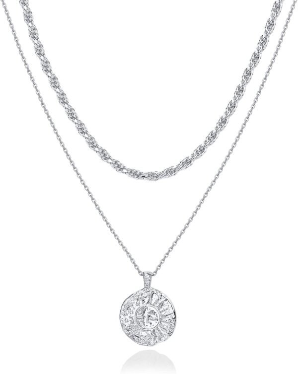 14K Gold Plated Layering Necklaces | Stylish Minimalist Design Pendant Necklaces | Bar, Circle, Lotus, Disc, Dog Tag, Horizontal Bar Pendants for Women