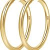 61qx4tKiRlL._AC_SL1500 4mm Thick Gold Chunky Earrings Steling Silver Post Hoops Earrings For Women Hollow Tube Hoops Earrings Thick Gold Hoop Earrings Hypoallergenic Lightweight Gold Hoop Large Earrings 20/30/40/50/60MM
