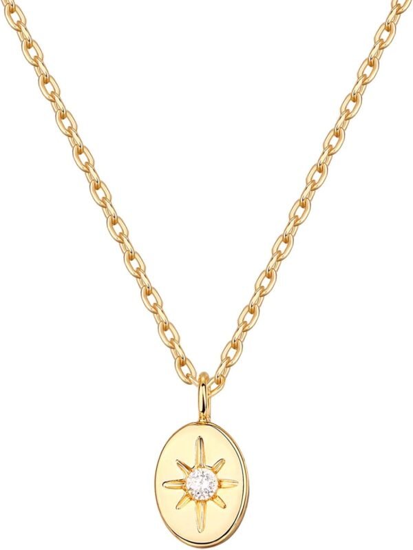 14K Gold Plated Engraved Coin Pendant Necklaces for Women | Byzantine Coin Pendants | Bohemian Necklace