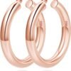 61vKxWTtwkL._AC_SL1500 4mm Thick Gold Chunky Earrings Steling Silver Post Hoops Earrings For Women Hollow Tube Hoops Earrings Thick Gold Hoop Earrings Hypoallergenic Lightweight Gold Hoop Large Earrings 20/30/40/50/60MM