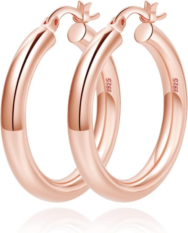 61vKxWTtwkL._AC_SL1500 4mm Thick Gold Chunky Earrings Steling Silver Post Hoops Earrings For Women Hollow Tube Hoops Earrings Thick Gold Hoop Earrings Hypoallergenic Lightweight Gold Hoop Large Earrings 20/30/40/50/60MM