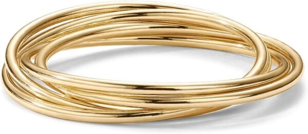 14K Plated Interlocked Rolling Anxiety Fidget Ring for Women and Men - Stacking Gold Ring