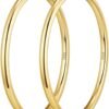 61xR_JR1dqL._AC_SL1280 4mm Thick Gold Chunky Earrings Steling Silver Post Hoops Earrings For Women Hollow Tube Hoops Earrings Thick Gold Hoop Earrings Hypoallergenic Lightweight Gold Hoop Large Earrings 20/30/40/50/60MM