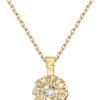 14K Gold Plated Engraved Coin Pendant Necklaces for Women | Byzantine Coin Pendants | Bohemian Necklace