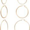 Gold Hoop Earrings for Women 14K Real Gold Plated Hoops with 925 Sterling Silver Post