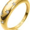 Gold Plated Rings for Women - Trendy Cubic Zirconia 14k Gold Filled Stackable Rings