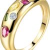Gold Plated Rings for Women - Trendy Cubic Zirconia 14k Gold Filled Stackable Rings