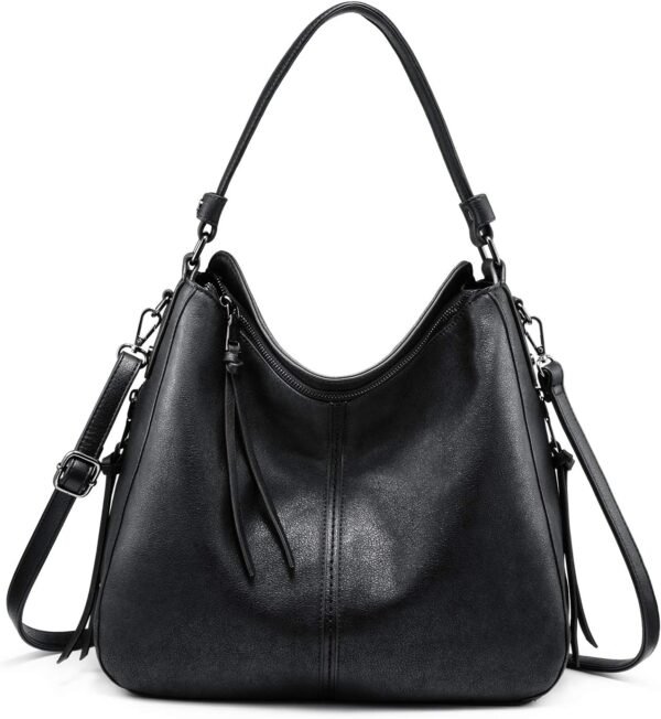 Hobo Crossbody Bags for Women Designer Faux Leather Hobo Handbags Retro Large Size Shoulder Bag Bucket Purse