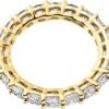 14K Gold Plated Eternity Ring for Women - Square-Cut Cubic Zirconia Rings - Stackable Love Wedding Band