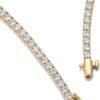 14K Gold Plated 3mm Simulated Diamond Tennis Necklace – Chunky Long Necklace for Women – Sizes 16" and 18"