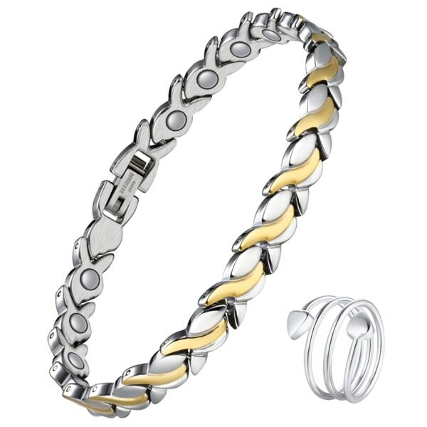 Ultra Strength Magnetic Bracelet for Women, Women's Effective Titanium Steel Magnetic Bracelet with 3500 Gauss Magnets, Jewelry Gift with Sizing Tool