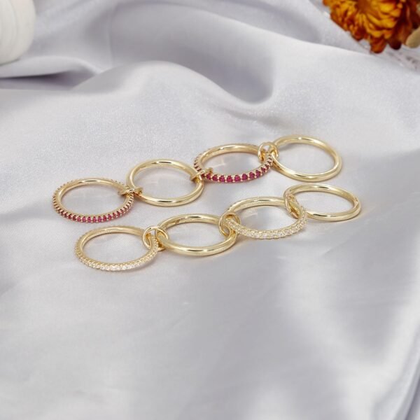 Stackable Rings for Women Non Tarnish, Dainty Cubic Zirconia Multi Ring 18K Gold Plated, Statement Rings Stacking Rings Jewelry