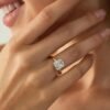 925 Sterling Silver Engagement Rings for Women Radiant Cut Cubic Zirconia Wedding Bands 14K Gold Plated Bezel Promise Rings for Her Size 4-10
