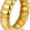 Gold Plated Rings for Women - Trendy Cubic Zirconia 14k Gold Filled Stackable Rings