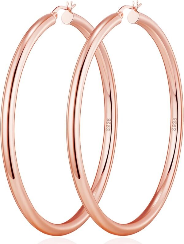 71w35Ty4TXL._AC_SL1500 4mm Thick Gold Chunky Earrings Steling Silver Post Hoops Earrings For Women Hollow Tube Hoops Earrings Thick Gold Hoop Earrings Hypoallergenic Lightweight Gold Hoop Large Earrings 20/30/40/50/60MM