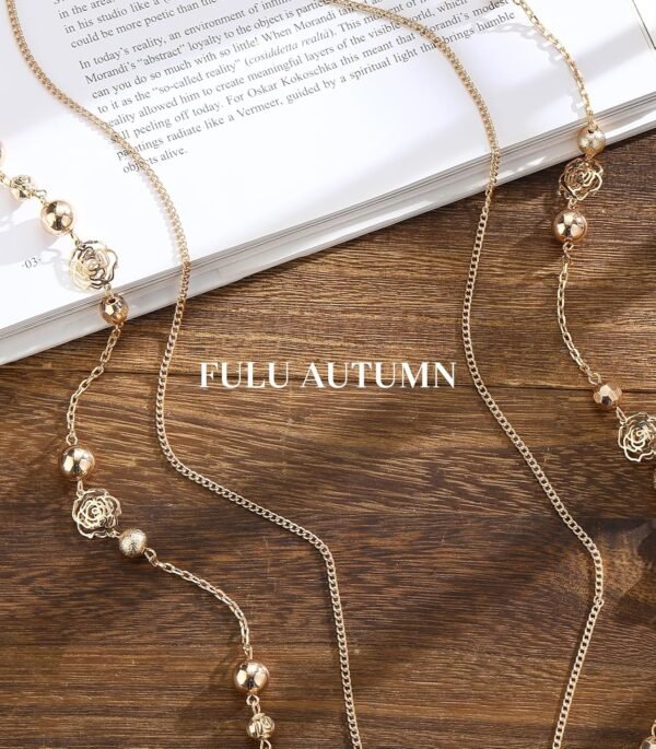 81VU8pkwTWL._AC_SL1500 Boho Gold Long Necklaces for Women Natural Stone Beaded Layered Long Necklace Mothers Day Gifts Dainty Flower Costume Jewelry for Women